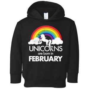 Unicorns Are Born in February  Toddler Hoodie