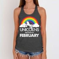 Unicorns Are Born in February  Women's Knotted Racerback Tank