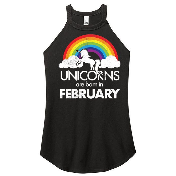 Unicorns Are Born in February  Women's Perfect Tri Rocker Tank