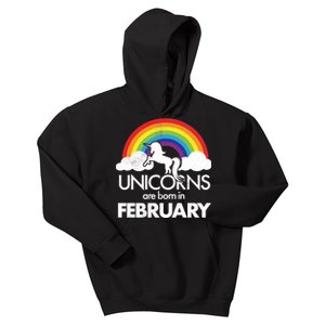 Unicorns Are Born in February  Kids Hoodie