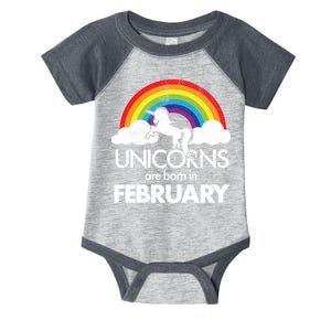 Unicorns Are Born in February  Infant Baby Jersey Bodysuit