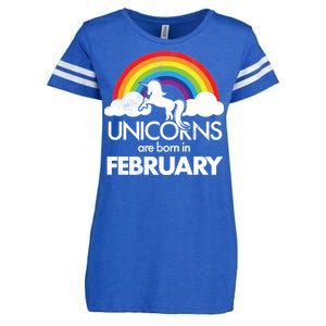 Unicorns Are Born in February  Enza Ladies Jersey Football T-Shirt