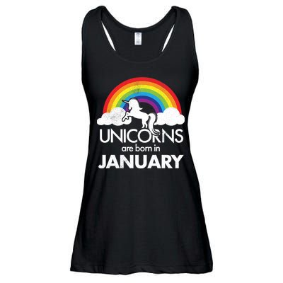 Unicorns Are Born in January Ladies Essential Flowy Tank