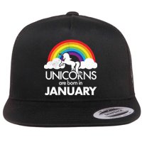 Unicorns Are Born in January Flatbill Hat