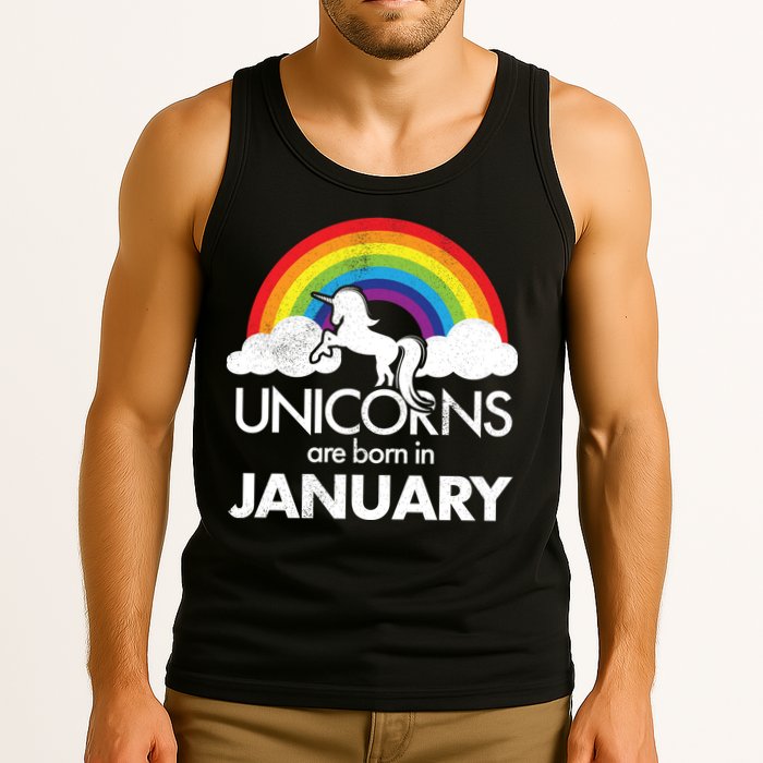 Unicorns Are Born in January Tank Top