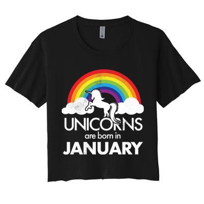 Unicorns Are Born in January Crop Top