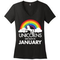 Unicorns Are Born in January Women's V-Neck T-Shirt