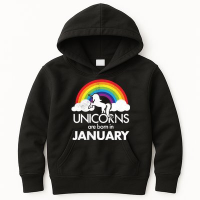 Unicorns Are Born in January Kids Hoodie