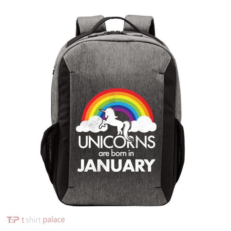 Unicorns Are Born in January Vector Backpack