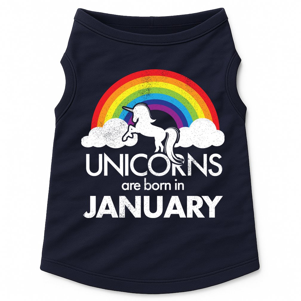 Unicorns Are Born In January Doggie Tank