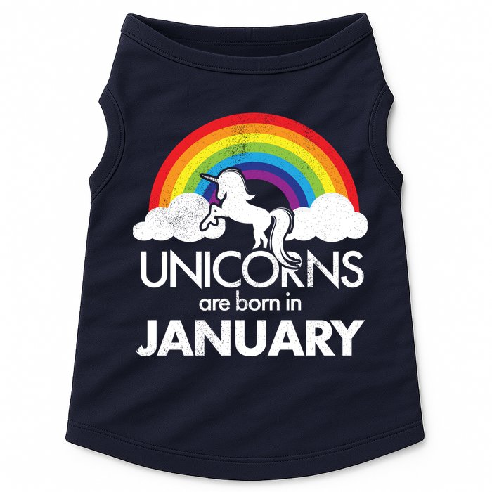 Unicorns Are Born In January Doggie Tank