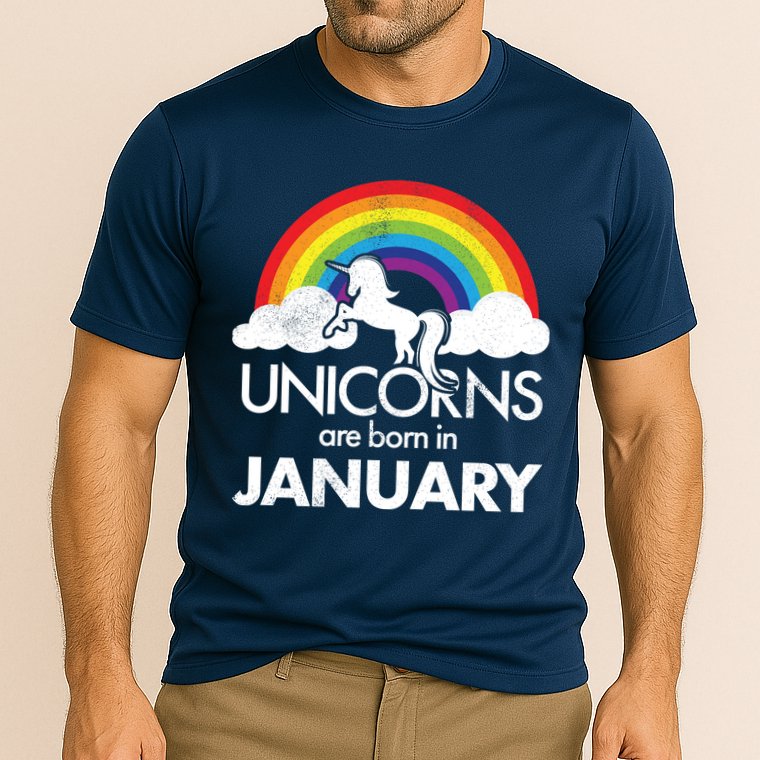 Unicorns Are Born In January Performance Shirt