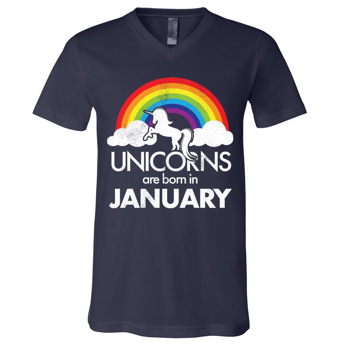 Unicorns Are Born In January V-Neck T-Shirt