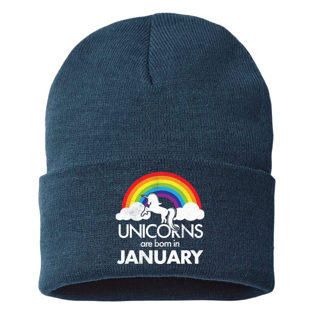 Unicorns Are Born In January Sustainable Knit Beanie
