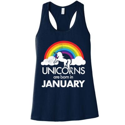 Unicorns Are Born In January Womens Tank Top