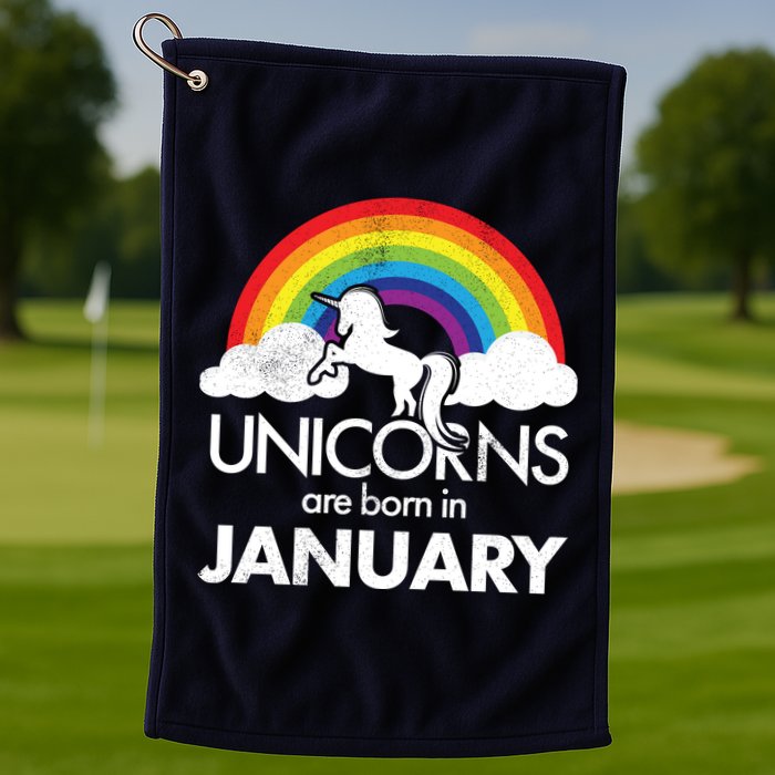 Unicorns Are Born In January Golf Towel