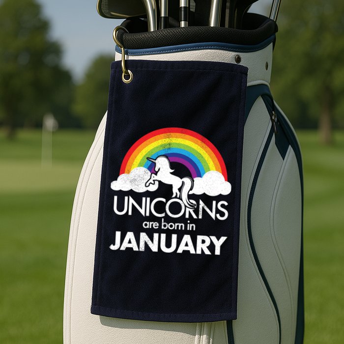 Unicorns Are Born In January Golf Towel
