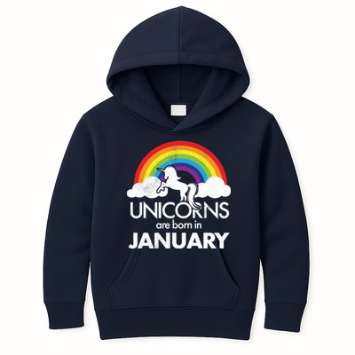 Unicorns Are Born In January Kids Hoodie
