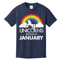 Unicorns Are Born In January Kids T-Shirt