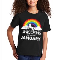 Unicorns Are Born In January Kids T-Shirt