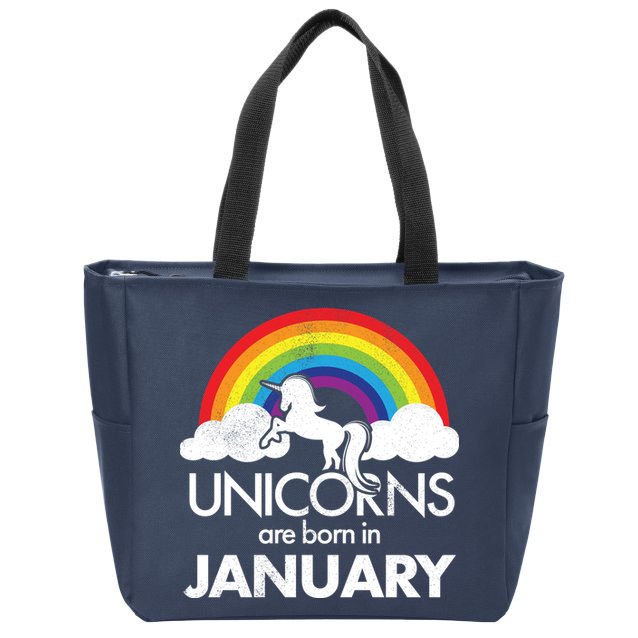 Unicorns Are Born In January Zip Tote Bag