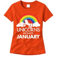 Unicorns Are Born in January Womens T-Shirt