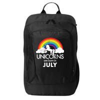 Unicorns Are Born In July Rainbow Retro City Backpack