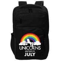 Unicorns Are Born In July Rainbow Retro Impact Tech Backpack