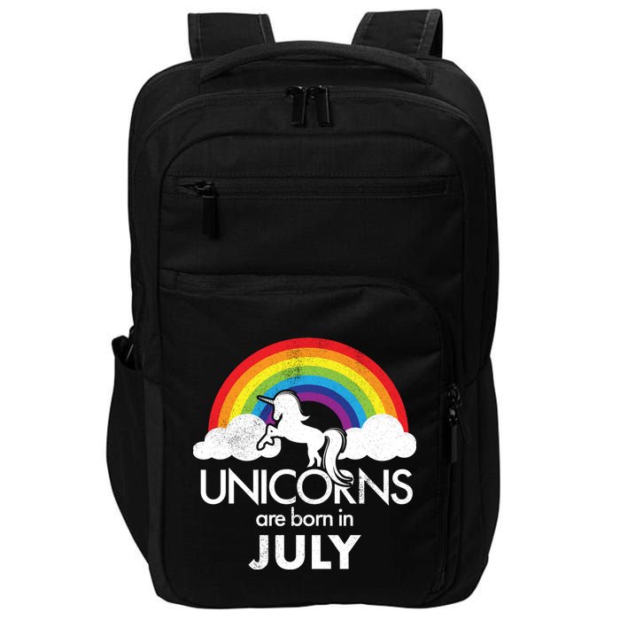 Unicorns Are Born In July Rainbow Retro Impact Tech Backpack