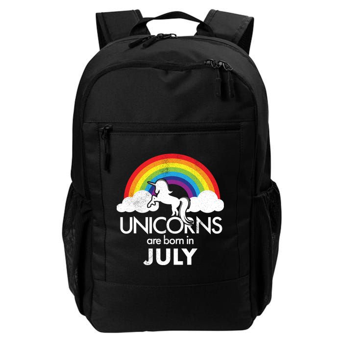Unicorns Are Born In July Rainbow Retro Backpack