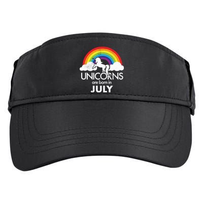 Unicorns Are Born In July Rainbow Retro Adult Drive Performance Visor