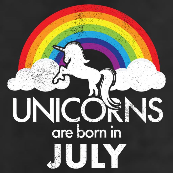 Unicorns Are Born In July Rainbow Retro Golf Towel