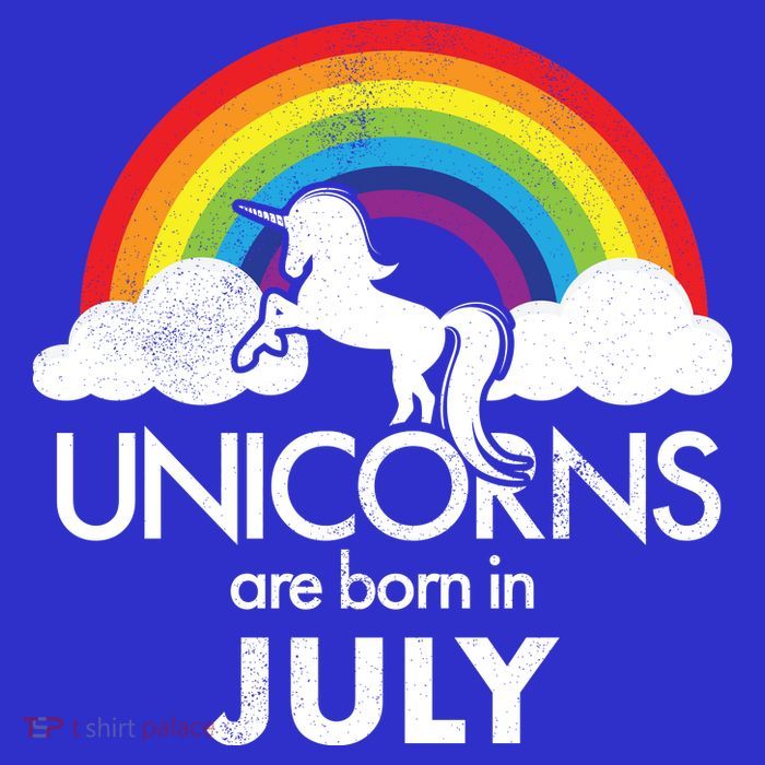 Unicorns Are Born In July Rainbow Retro Tall T-Shirt