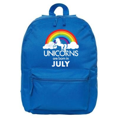 Unicorns Are Born In July Rainbow Retro 16 in Basic Backpack