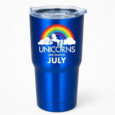 Unicorns Are Born In July Rainbow Retro Tumbler
