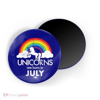 Unicorns Are Born In July Rainbow Retro Magnet
