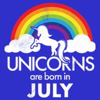 Unicorns Are Born In July Rainbow Retro Kids Sweatshirt