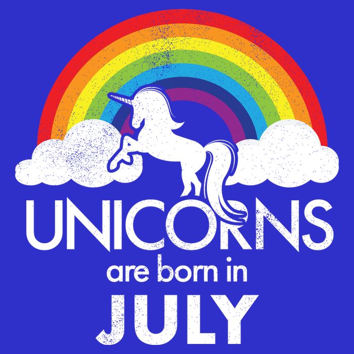 Unicorns Are Born In July Rainbow Retro Kids Sweatshirt