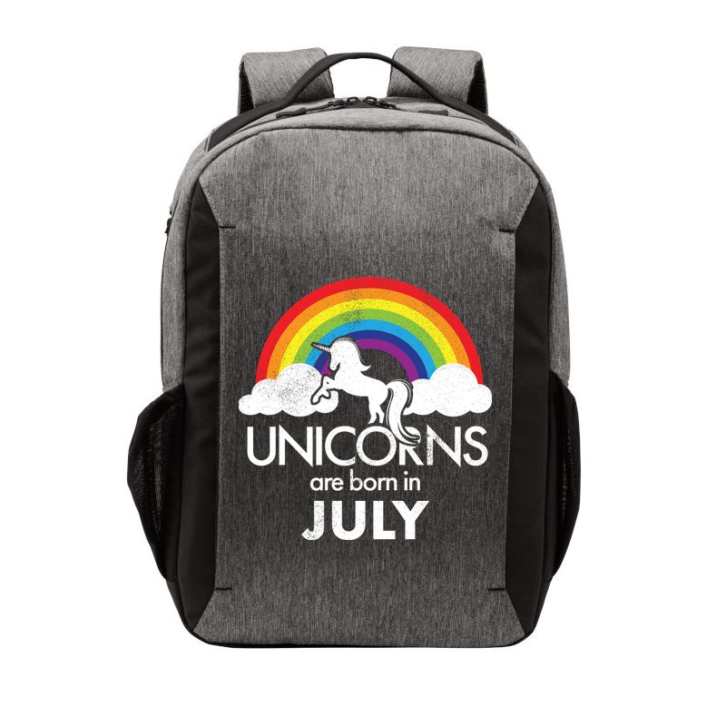 Unicorns Are Born In July Rainbow Retro Vector Backpack