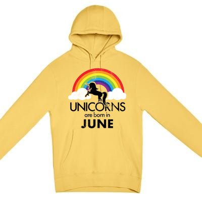 Unicorns Are Born in June Premium Pullover Hoodie