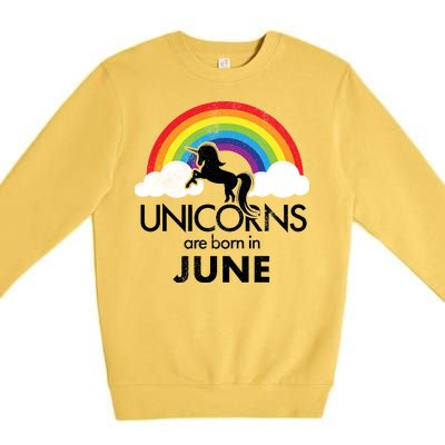 Unicorns Are Born in June Premium Crewneck Sweatshirt