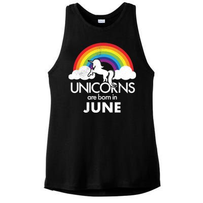 Unicorns Are Born in June Ladies PosiCharge Tri-Blend Wicking Tank