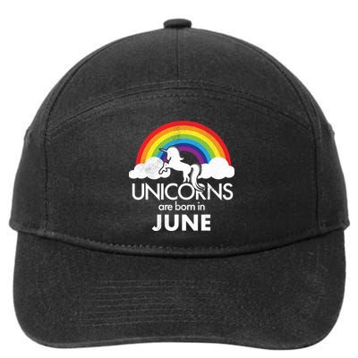 Unicorns Are Born in June 7-Panel Snapback Hat