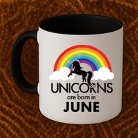 Unicorns Are Born in June Mug