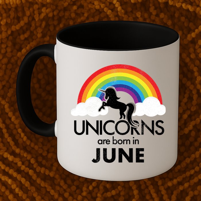 Unicorns Are Born in June Mug