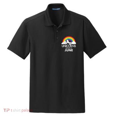 Unicorns Are Born in June Dry Zone Grid Polo