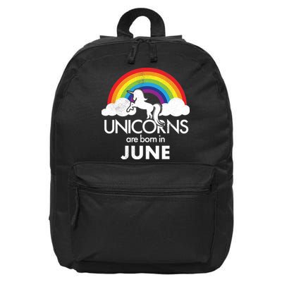 Unicorns Are Born in June 16 in Basic Backpack
