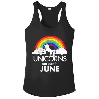 Unicorns Are Born in June Ladies PosiCharge Competitor Racerback Tank