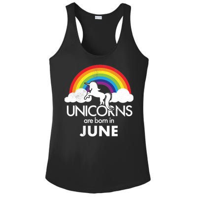 Unicorns Are Born in June Ladies PosiCharge Competitor Racerback Tank