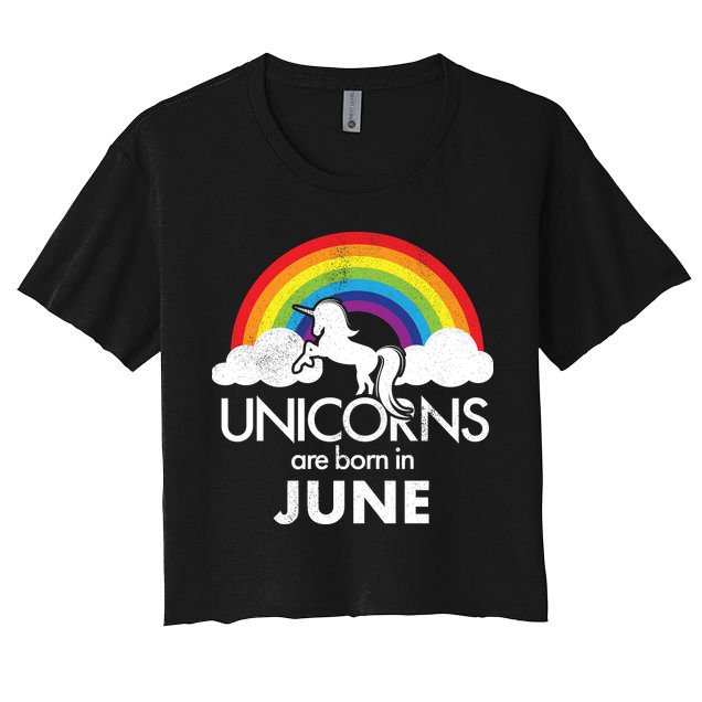 Unicorns Are Born in June Crop Top
